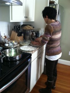 My mother will kill me for posting this shot I snapped of her in action.